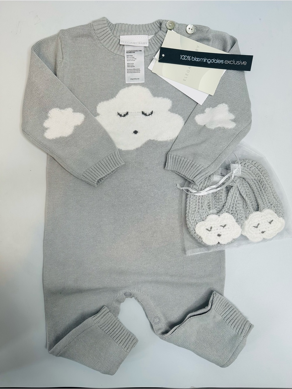 Bloomingdale's Exclusive Gray Cloud Knit One-Piece for Kids